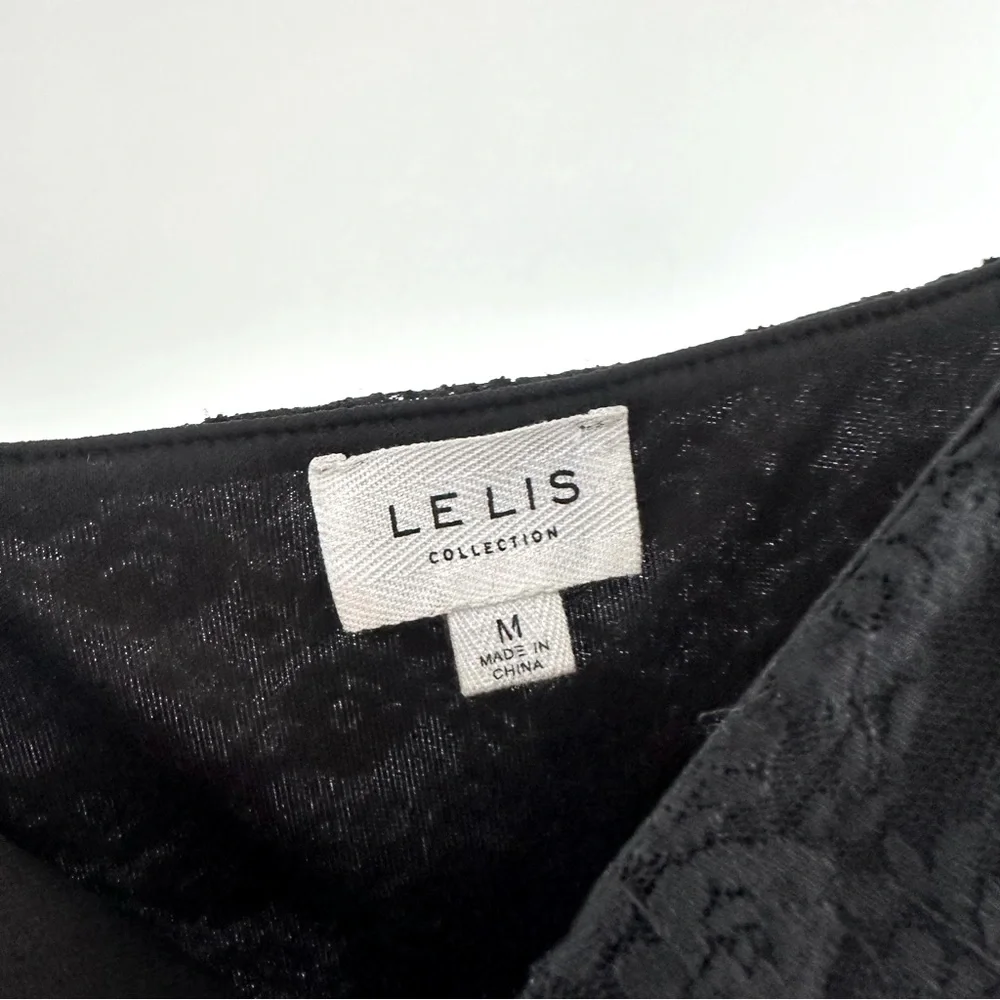 Black Lace Mini Dress Thin Adjustable Straps Form Fitted Size Medium - Picture 10 of 11